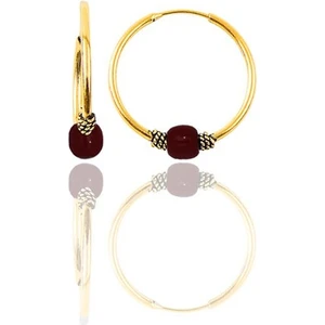 Söğütlü Silver Gümüş Altın Yaldızlı 12 mm Mini Mercan Renkli Halka Küpe