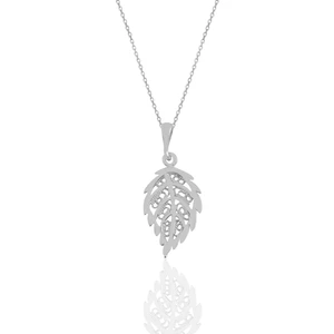 Söğütlü Silver Gümüş Işlemeli Yaprak Kolye