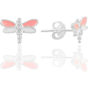 Söğütlü Silver Gümüş Pembe Mineli Zirkon Taşlı Yusufçuk Küpe