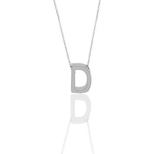Söğütlü Silver Gümüş Üç Boyutlu Minimal D Harf Kolye