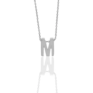 Söğütlü Silver Gümüş Üç Boyutlu Minimal M Harf Kolye
