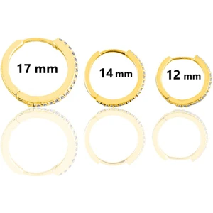 Söğütlü Silver Gümüş Altın Yaldızlı Zirkon Taşlı Üç Boydan Oluşan Halka Küpeler