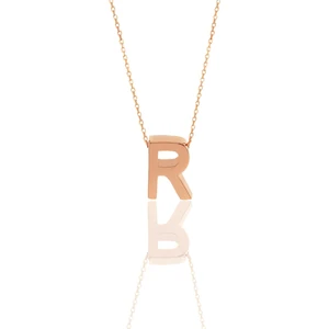 Söğütlü Silver Gümüş Rose Üç Boyutlu Minimal R Harf Kolye