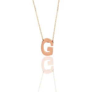 Söğütlü Silver Gümüş Rose Üç Boyutlu Minimal G Harf Kolye