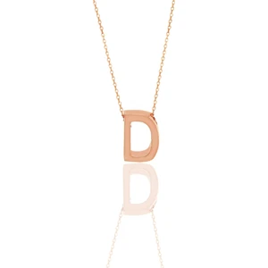 Söğütlü Silver Gümüş Rose Üç Boyutlu Minimal D Harf Kolye