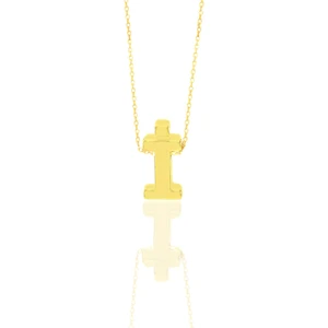 Söğütlü Silver Gümüş Altın Yaldızlı Üç Boyutlu Minimal I Harf Kolye