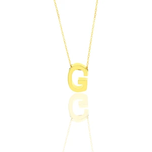 Söğütlü Silver Gümüş Altın Yaldızlı Üç Boyutlu Minimal G Harf Kolye