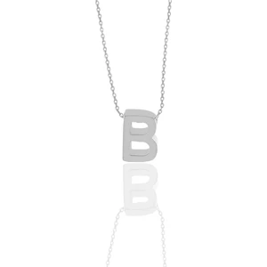 Söğütlü Silver Gümüş Üç Boyutlu Minimal B Harf Kolye