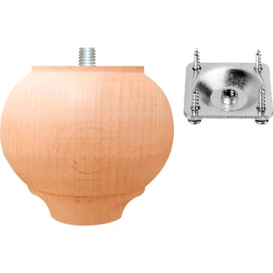 Turan Ahşap Doğal Ahşap Koltuk Ayağı - Uzunluk: 10 Cm / Çap: 9.2 Cm