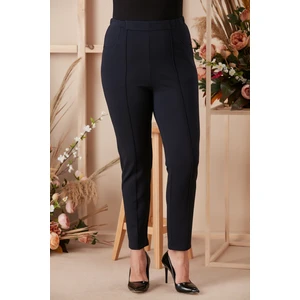 Beli Lastikli Fitilli Büyük Beden Lacivert Pantolon