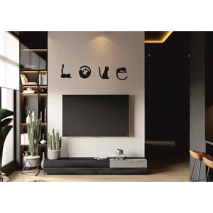 Numa Concept 4'lü Kedi Tablosu- Love Kedi-Dekor