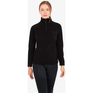 50469 Kadın Fermuarlı Polar Sweatshirt -Siyah