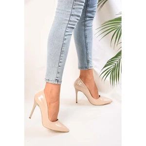 Kadin Ten Rugan Klasik Topuklu Stiletto