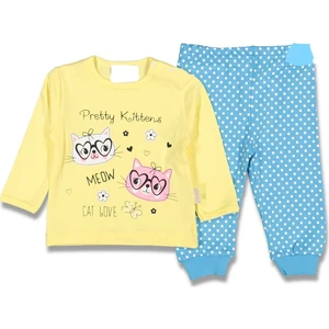 Pretty Kittens Kız Bebek Sarı / Mavi Renk 2 Parça Takım 94864