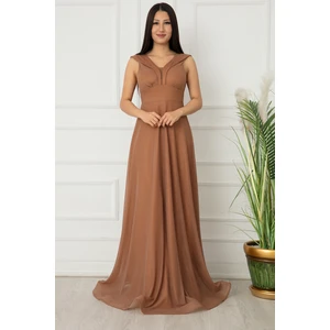 Ruby 13280 Simli Tül Uzun Elbise