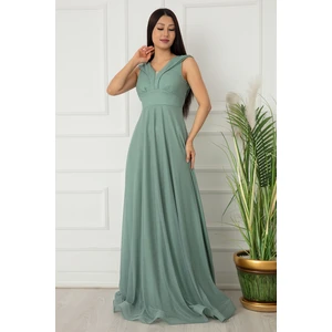 Ruby 13280 Simli Tül Uzun Elbise