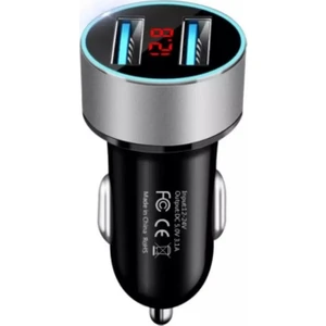 Led Display Oto Telefon Şarj Cihazı 2li USB