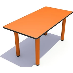 Woody Life Metal Ayaklı Turuncu Çocuk Dikdörtgen Masa 60X120