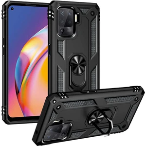 Tekno Grup Oppo Reno 5 Lite Kılıf Çift Katmanlı Yüzüklü Manyetik Vega Kapak