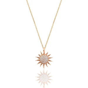 Söğütlü Silver Gümüş Rose Güneş Kolye
