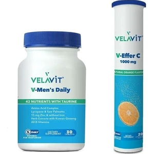 V-Men's Daily 30 Tablet+Velavit C 1000 Mg 20 Efervesan Tablet