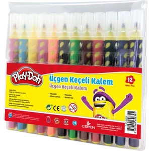 12 Renk Üçgen Fırça Uçlu Keçeli Kalem Pp Kutu