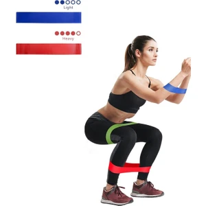 2 Li Farklı Dirençte Aerobik Bandı Pilates Squat Çalışma Lastiği