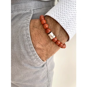 Crazy Takı Tasarım Kırmızı Jasper Doğaltaş Bileklik