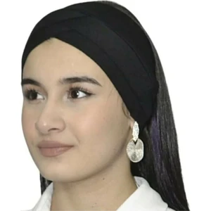 ALLURİNG Kadın Siyah Çift Çapraz Saç Bandı