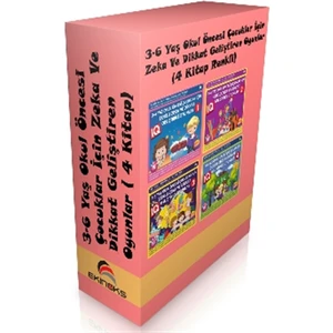 3 - 6 Yaş Okul Öncesi Çocuklar Için Zeka ve Dikkat Geliştiren Oyunlar ( 4 Kitap Set) - Bahar Çelik