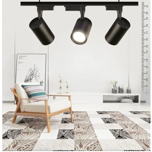 Siyah Kasa Beyaz Işık 30W 3 Adet 360 Dönen LED Ray Spot Lamba 1 Metre Raylı Armatür