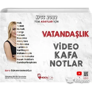 Hoca Kafası Yayınları 2022 Kpss Vatandaşlık Video Kafa Notlar