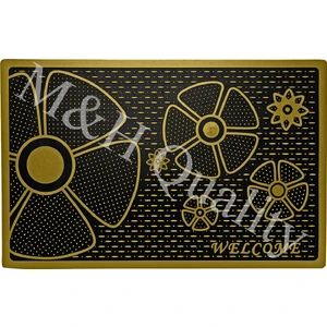 Çiçekli Desenli Paspas  Welcome (Hoş Geldiniz) Yazlı
