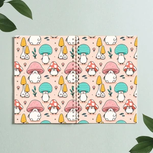 Paytak Moda Mantar Defter Tasarım Spiralli A5 96 Yaprak Çizgisiz Defter PYTKDT282