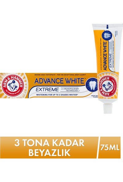 Arm & Hammer Advance White Extreme 3 Tona Kadar Beyazlatıcı 75 ml Diş Macunu