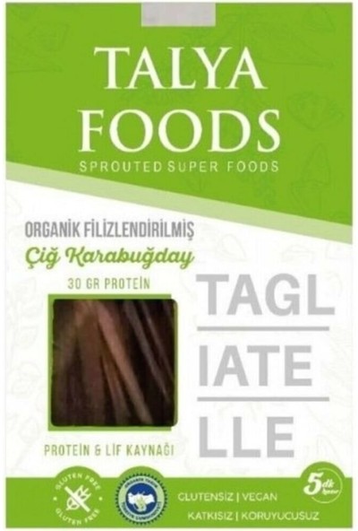 Talya Foods Talya Organik Filizlendirilmiş Çiğ Karabuğday Taglıatelle 200 gr