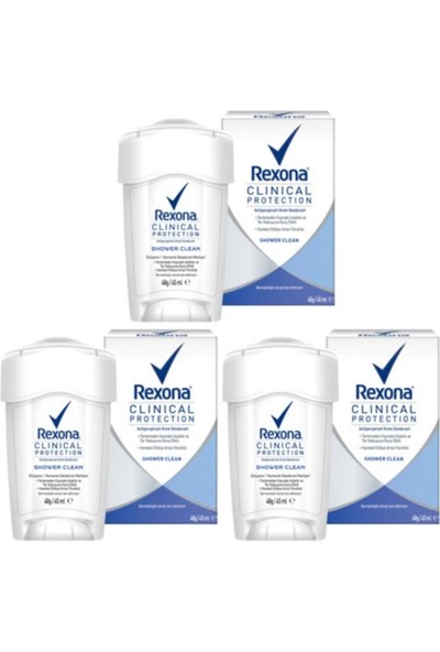 rexona clinical protection shower clean 45ml x 3 adet fiyati