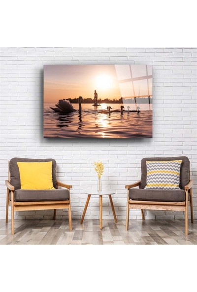 Aras Glass Art Kuğu Cam Tablo