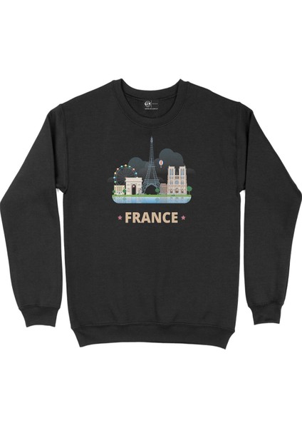 Fransa Siyah Sweatshirt