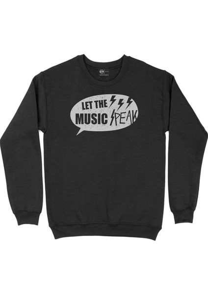 Let The Music Take You Away Siyah Sweatshirt