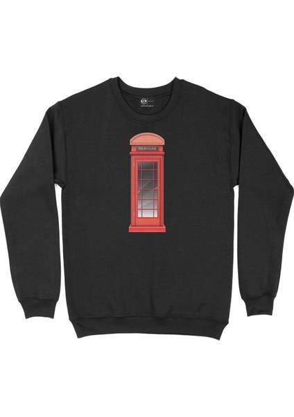 Ingiltere Telefon Kulübesi Siyah Sweatshirt