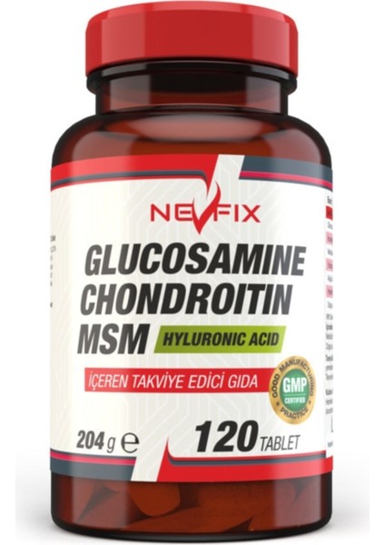 Nevfix Glucosamine Chondroitin Msm 120 Tablet Yumurta Kabuğu Zarı Hyaluronic Acid Boswellia Collagen