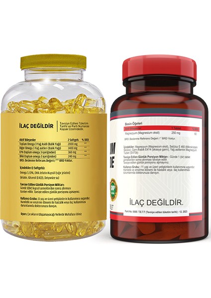 Flx Omega 3 Balık Yağı 90 Softgel & Nevfix Magnesium Oxide Magnezyum 250 Mg 120 Tablet fiyatları