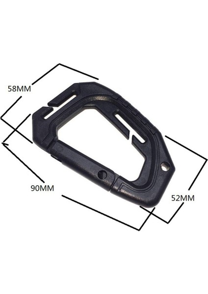 Ağır Plastik Carabiner Klip Snap Kanca Yaylı Karabina Siyah (Yurt Dışından) indirimleri