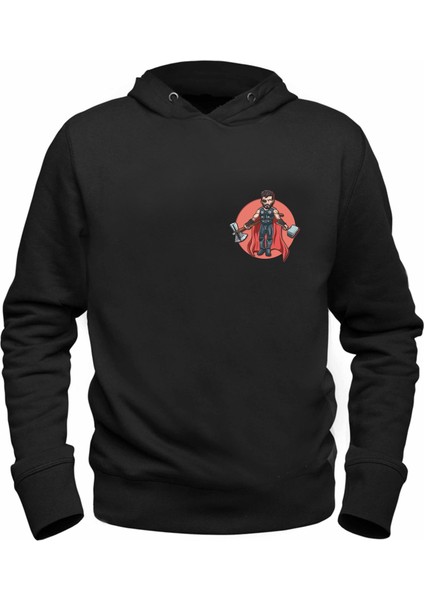 Thor Mjolnir Dijital Baskılı Hammer Çocuk Siyah Sweatshirt
