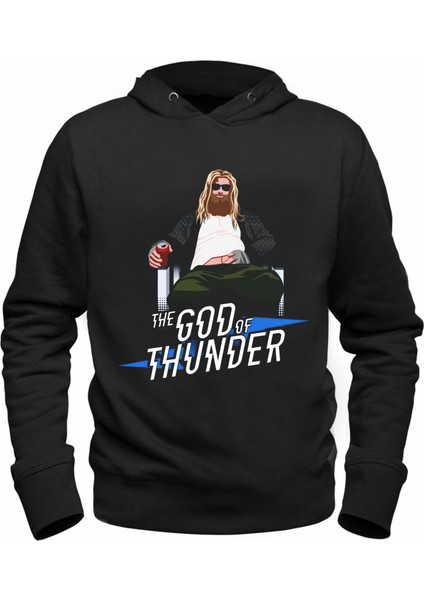 Thor Mjolnir Resim Baskılı Hammer Çocuk Siyah Sweatshirt