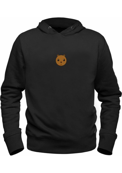 Animal Ayı Dijital Baskılı Çocuk Siyah Sweatshirt