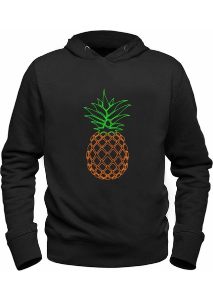 Ananas Baskılı Çocuk Siyah Sweatshirt