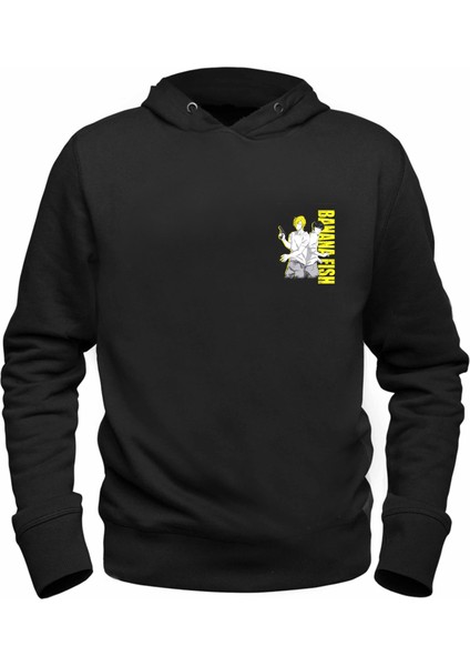 Banana Fish Dijital Baskılı Çocuk Siyah Sweatshirt