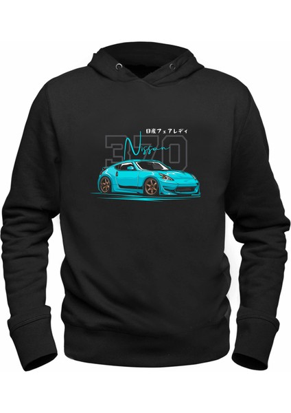 Araba Nissan Z 370 Tasarımlı Baskılı Çocuk Siyah Sweatshirt